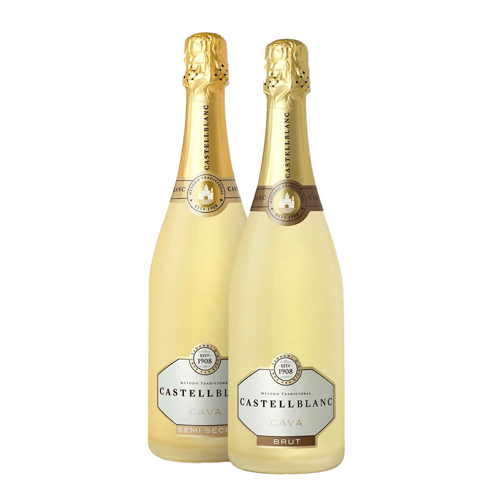 Kit 1 Cava Castellblanc Brut 750ml + 1 Cava Castellblanc Semi Seco 750ml