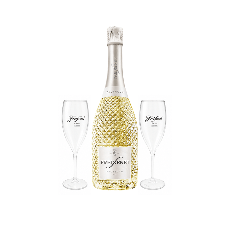 Kit Presente Diamond Freixenet Prosecco DOC e 2 taças