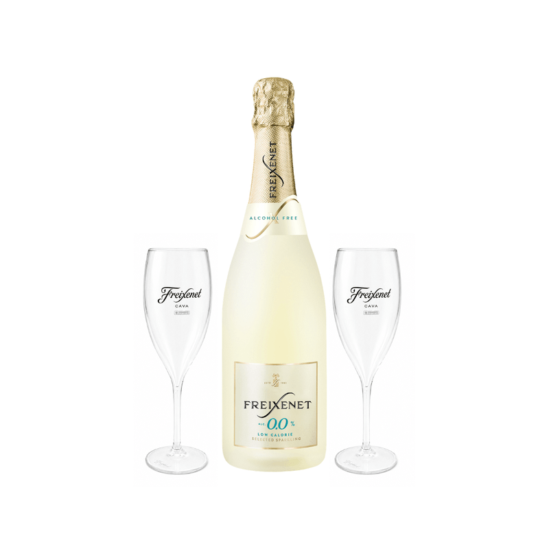 Kit Celebre Sem Álcool Freixenet espumante e 2 taças