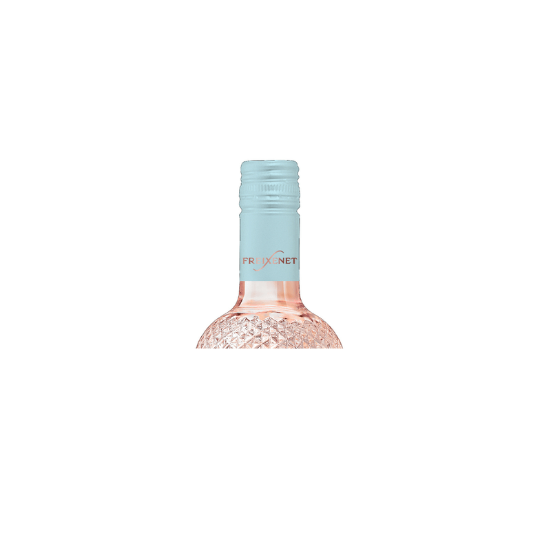 Detalhe do gargalo do Freixenet Rosé Diamond Zero Álcool